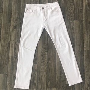 White straight leg pants